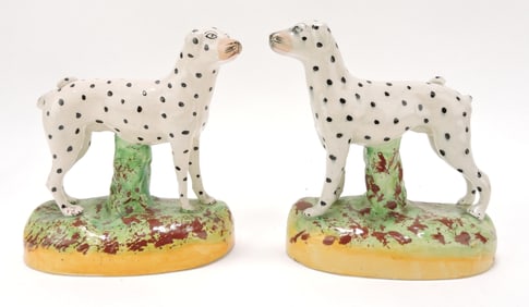 Staffordshire pair of Dalmatian dogs on