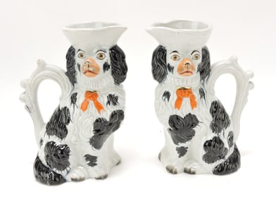 Staffordshire pair of black and white