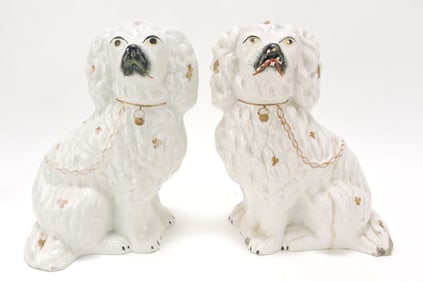 Staffordshire pair of spaniels, 8 1/2",