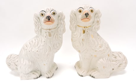 Staffordshire pair of #1 spaniels, 12",