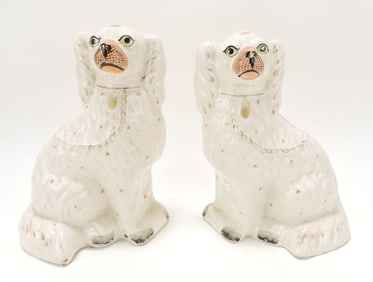 Staffordshire pair of spaniels, 9 1/2",