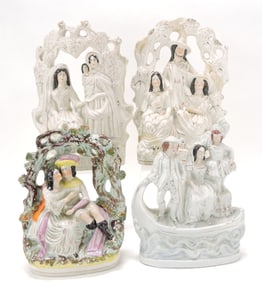 Staffordshire lot of 4 figures, 10" to 12",