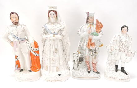 Staffordshire lot of 4 figures, 13" to
