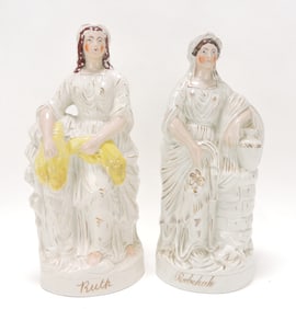 Staffordshire lot of 2 figures - Ruth and