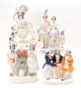 Staffordshire lot of 4 figures, 8 1/2" to