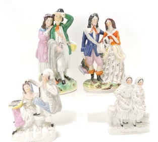 Staffordshire lot of 4 figures, 9 1/2" to