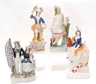 Staffordshire lot of 4 figures, 10 1/2" to