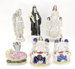 Staffordshire lot of 6 religious figures,