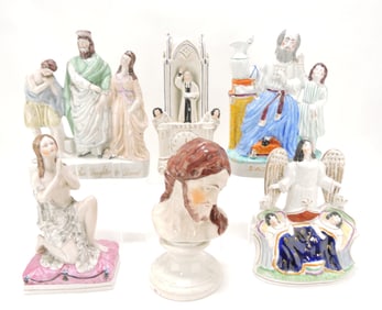 Staffordshire lot of 6 religious figures,