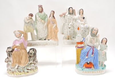 Staffordshire lot of 4 religious figures,