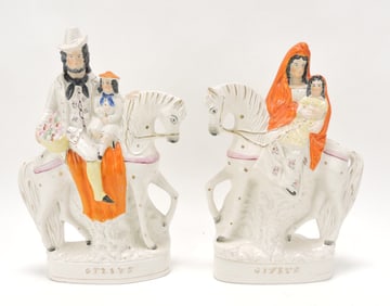 Staffordshire pair of equestrian figures,