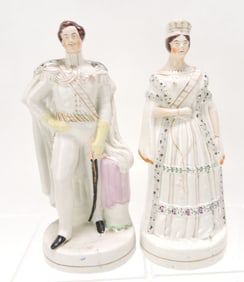 Staffordshire pair of figures of King and