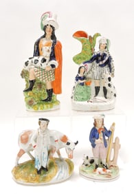 Staffordshire lot of 4 figures, 6 1/2" to