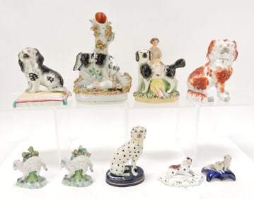 Staffordshire lot of 9 figures, 2" to