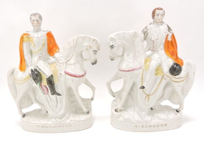 Staffordshire pair of equestrian figures with
