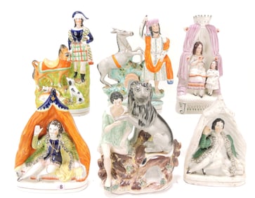 Staffordshire lot of 6 figures, 9" to 11",