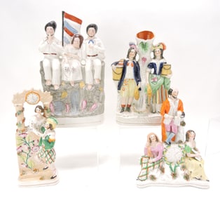 Staffordshire lot of 4 figures, 11" to 14",