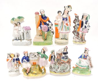 Staffordshire lot of 8 figures, 5" to 8",