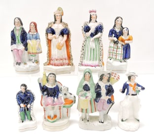 Staffordshire lot of 8 figures, 6" to 8",