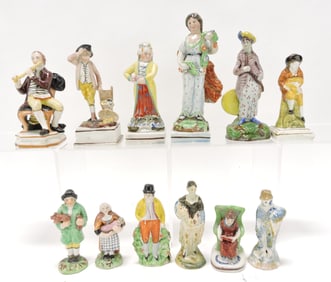 Staffordshire Prattware Pearlware lot of