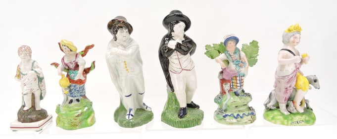 Staffordshire Prattware Pearlware lot of