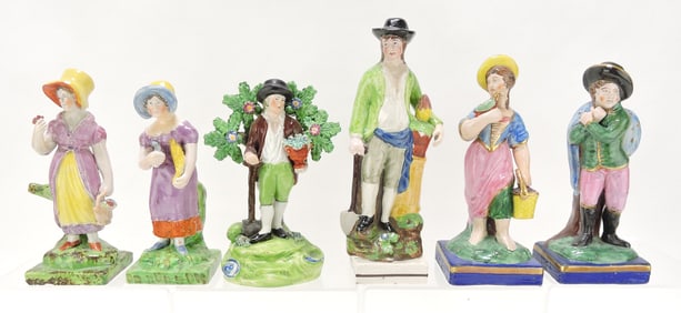 Staffordshire Prattware Pearlware lot of