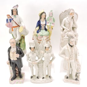 Staffordshire lot of 6 figures, 12" to 13",