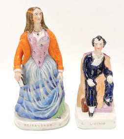Staffordshire lot of 2 figures, 'Eliza Cook'