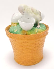 Staffordshire hatching chick basket,