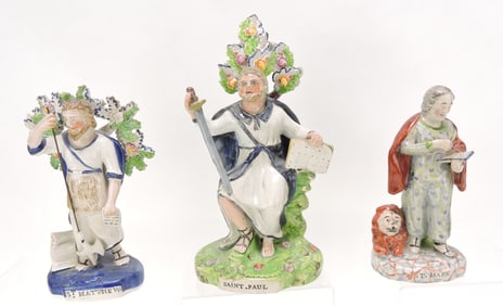 Staffordshire Pearlware lot of 3 religious
