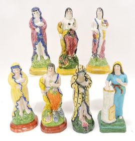 Staffordshire Pearlware lot of 7 - 8"