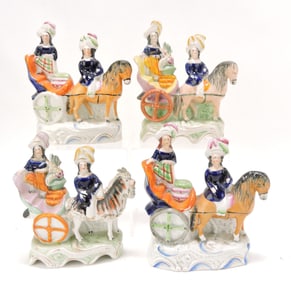 Staffordshire lot of 4 figures, 3 with