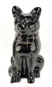 Staffordshire Jackfield cat figure, 12"