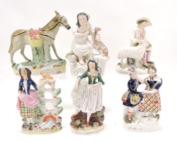Staffordshire lot of 6 figures,