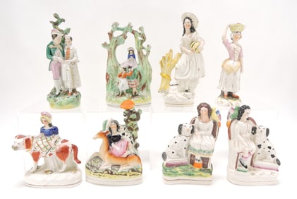 Staffordshire lot of 8 figures,