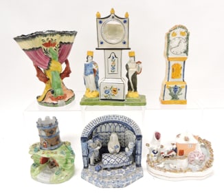 Staffordshire Pearlware Prattware lot of