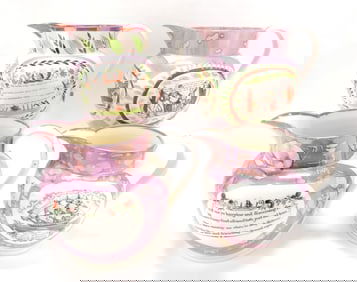 Staffordshire lot of 4 Sunderland pink