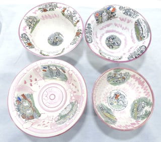 Staffordshire lot of  4 Sunderland pink