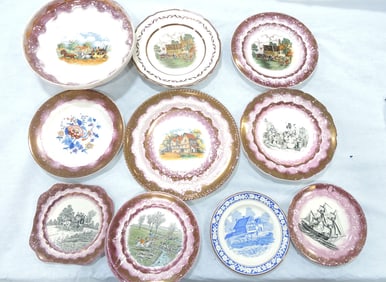 Gray's Pottery pink luster lot of 13