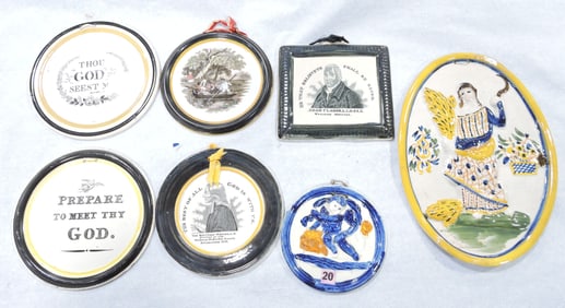 Staffordshire lot of 7 wall plaques,