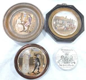 Lot of 4 pot lids, 3 1/2" to 6"