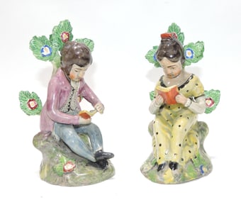 Staffordshire pair of 'Readers' figures,