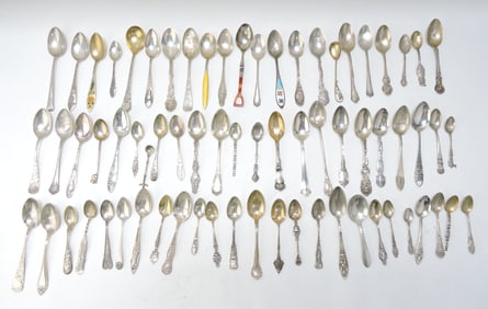 Sterling silver lot of 70 spoons -