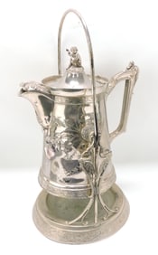 Victorian silverplate water server,