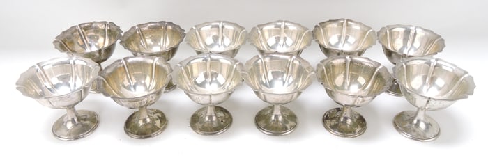Sterling silver set of 12 sherbets,