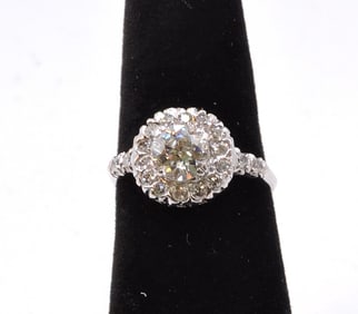 Ladies platinum halo style ring