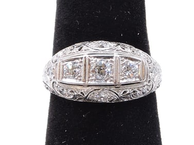Ladies platinum and diamond antique
