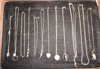 Lot of 12 necklaces and pendants