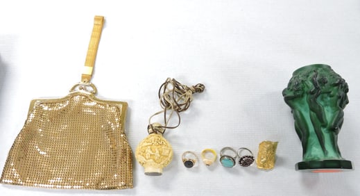 Mixed lot: Whiting & Davis mesh bag,