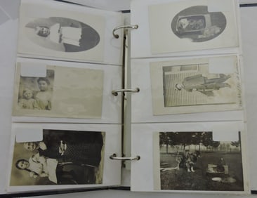 Postcard album of 300+ assorted